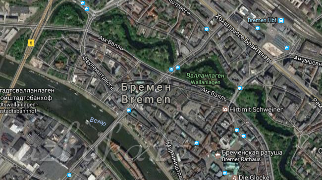 Городской ров (карта Google)