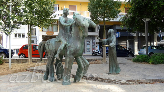 Статуя конника Эротокрита и его возлюбленной Аретусы