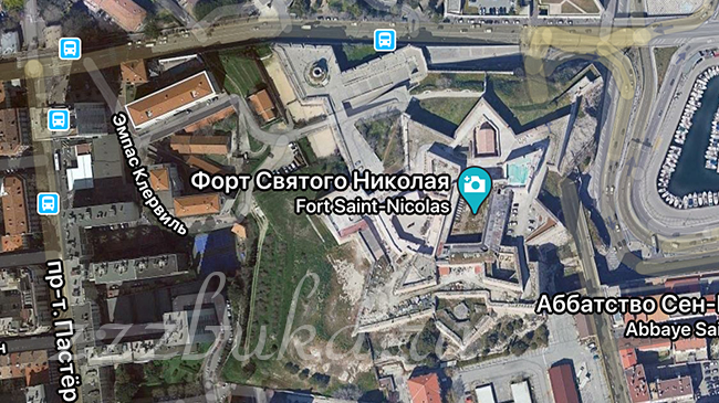 Форт Святого Николая (карта Гугл, спутник)