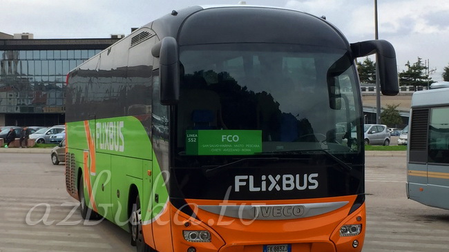 Автобус Пескара-Рим-Фьюмичино