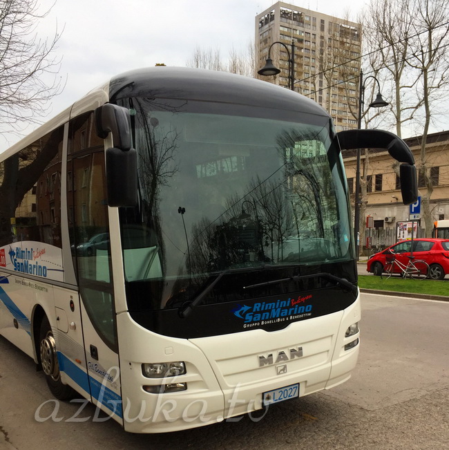 Автобус Римини - Сан-Марино